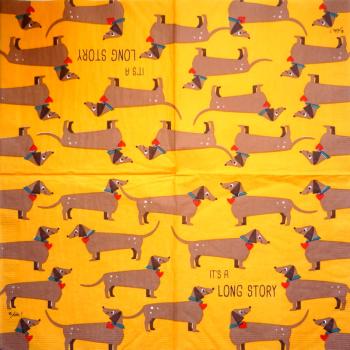 HUN-016 Hunde - 3-lagig (orange) - ppd - Ute Krause - It´s a long story